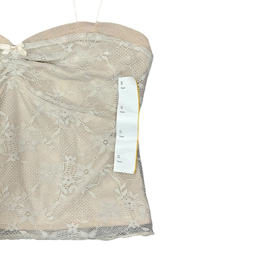 Wild Fable Fairycore Cream Floral Lace Cami Sweetheart Crop Tank Top Small NWT - Picture 4 of 6